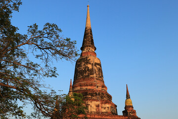 Pagoda at Wat Yai Chaimongkol at Ayutthaya in Thailand,UNESCO world heritage site