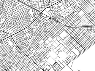Vector road map of the city of  Los Polvorines in Argentina with black roads on a white background.
