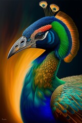 Obraz premium peacock head close up