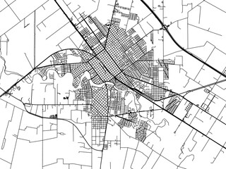 Vector road map of the city of  Villa Maria in Argentina with black roads on a white background.