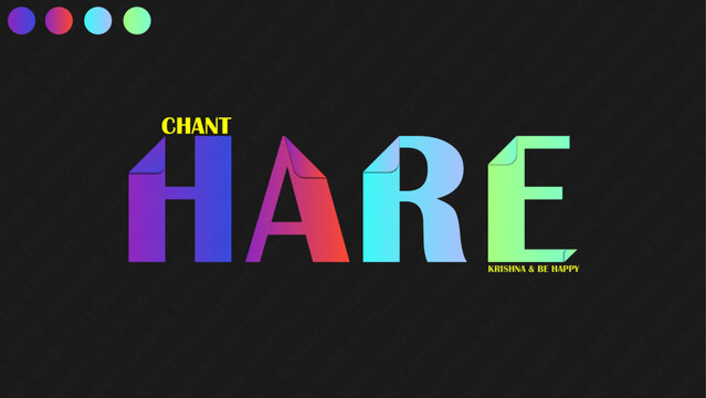 Chant hare krishna & be Happy poster banner design with gradient color