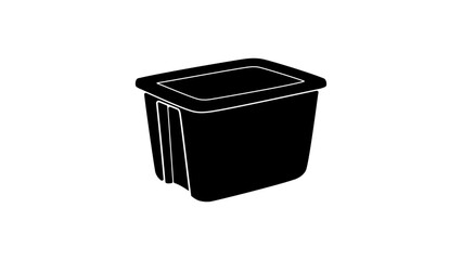 Gallon Tote Box Plastic, Gallon Tote Box Plastic, black isolated silhouette