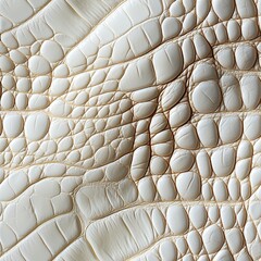 texture of white crocodile leather with seamless pattern. Genuine natural animal skin