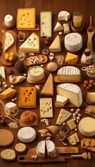 Gourmet Cheese Platter with a Wide Assortment of Artisanal Selection for Culinary Delights