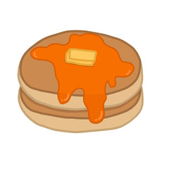 Pancake food with honey butter 