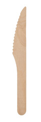 Wooden knife isolated. Biodegradable disposable picnic knife
