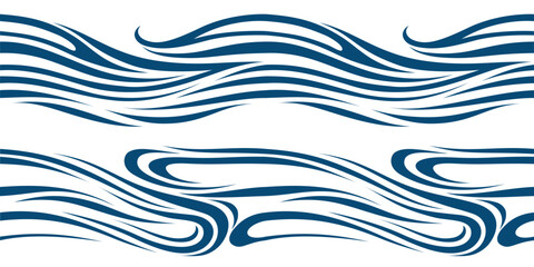 Seamless wavy curve wave free form repeat Pattern stripe.