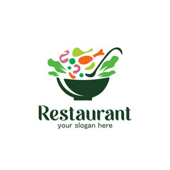 soup logo, vegetable logo, restaurant icon, illustration of vegetables in a bowl