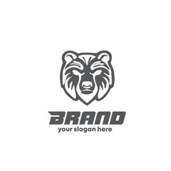 red bear logo design, bear logo icon