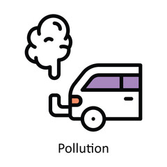 Pollution vector Filled outline Design illustration. Symbol on White background EPS 10 File 