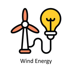 Wind Energy vector Filled outline Design illustration. Symbol on White background EPS 10 File 