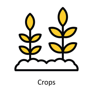 Crops vector Filled outline Design illustration. Symbol on White background EPS 10 File 