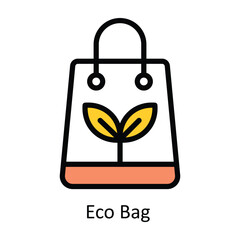 Eco Bag vector Filled outline Design illustration. Symbol on White background EPS 10 File 
