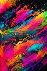 Fototapeta premium abstract painting art with bursts of bright color
