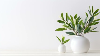 plant in vase on white background