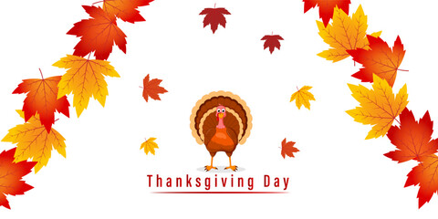 Vector illustration of Happy Thanksgiving social media feed template
