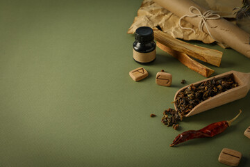 Magic, occult, esoteric, divination and wicca concept, space for text