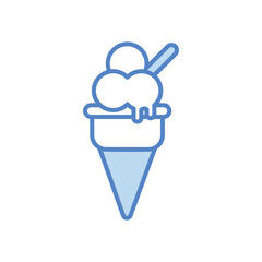 Ice Cream icon isolate white background vector stock illustration.