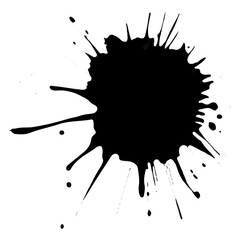 Splash of paint, Black watercolor splashes, splat, blot, splash isolated on white