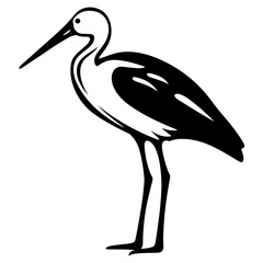 Simple Logo of Stork. SVG Vector