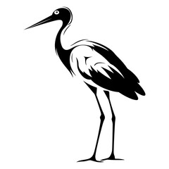 Simple Logo of Stork. SVG Vector