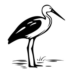 Simple Logo of Stork. SVG Vector