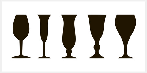 Wine glass toast icon isolated. Stencil Hand drawn Vector stock illustration EPS 10