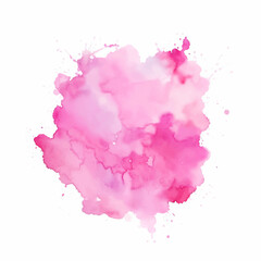 Pink splashes, Abstract pink watercolor background texture on white, hand painted on paper