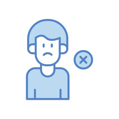 Delete Friend icon isolate white background vector stock illustration.