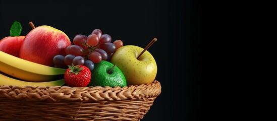 fruits in a wicker basket decoration