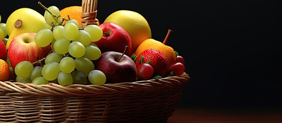fruits in a wicker basket decoration