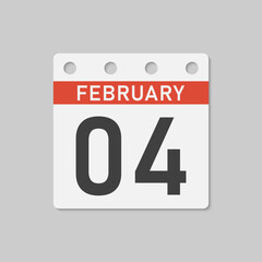 Icon page calendar day - 4 February