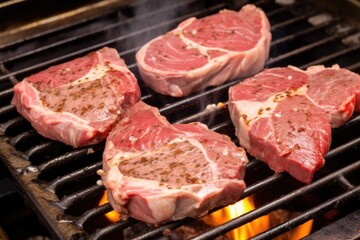 grilling raw veal chops, next stage is half-cooked