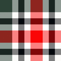 Seamless Red, Green, Black, White Tartan Plaid Pattern