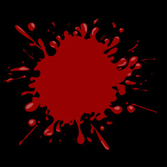 A red blot on a black background is an ideal substrate for advertising.
