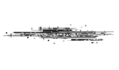 Fototapeta premium Glitch noise distortion of broken video transparent backgrounds, VHS effect, glitch digital color pixel noise. Stock image abstract pixel background glitch texture. Color digital, corrupted signal