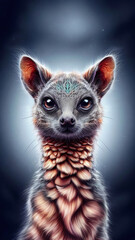 Surreal Lemur Portrait - AI generated Illustration for World Lemur Day

