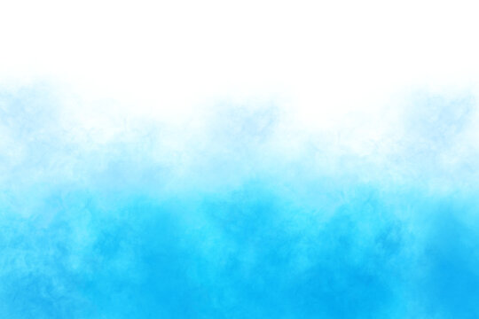 Abstract blue smoke clouds, mist effect. Fog isolated on transparent background. Vapor in air, steam flow on white © fatima