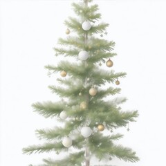 A gracefully aged Evergreen Christmas Tree stands alone without ornaments