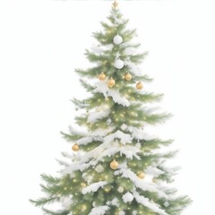 A gracefully aged Evergreen Christmas Tree stands alone without ornaments