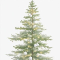 Fototapeta premium A gracefully aged Evergreen Christmas Tree stands alone without ornaments