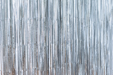 Silver foil glitter tinsel curtain. Shimmer fringe holiday Wedding New Year Christmas decoration....
