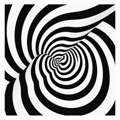 illustration of optic illusion black and white solid color, Generative ai