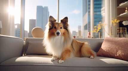 Furry companion in the house.