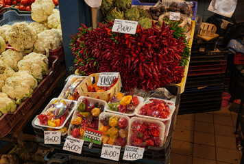 fruit and vegetables in Budapest market hall
