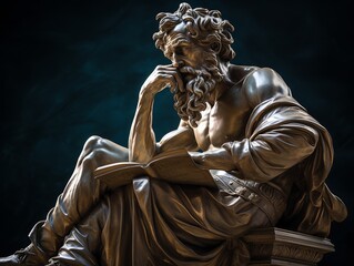 illustration of philosopher statue  , Generative ai