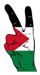 Palestinian flag in the form of peace signs