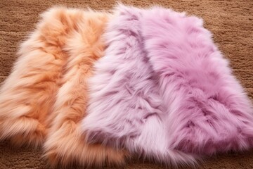 Obraz premium pieces of freshly cut faux fur on a mat