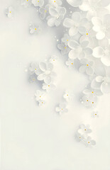 light delicate flowers with watercolor drops in pastel colors	
