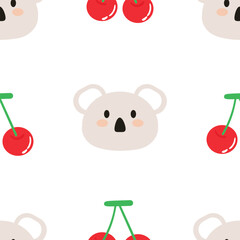 Cute koala cartoon seamless pattern. cute animal wallpaper illustrations for gift wrapping paper